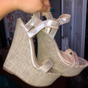 Silver High Wedges (Size 7)